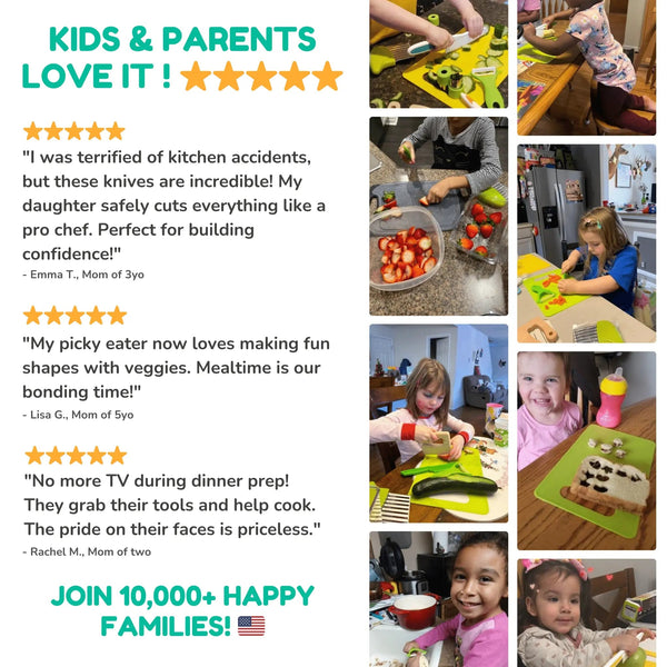 Safe Kids Knife Set | 13 Pieces That Protect Little Fingers While They Learn