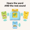 The reader plays the word and the real animal or vehicle sound